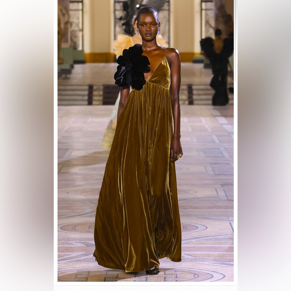 Zimmermann Strappy Open Back Velvet Maxi Dress